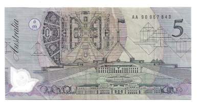 Australia,  5 Dollaria 1995 ulkomainen seteli