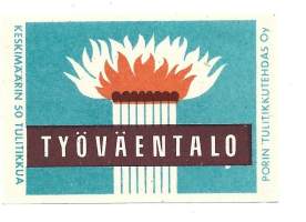 Työväentalo - tulitikkuetiketti