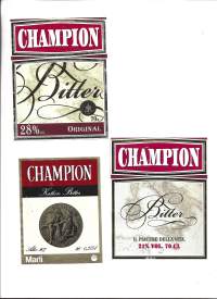 Champion Bitter Katkero  - viinaetiketti 3 eril