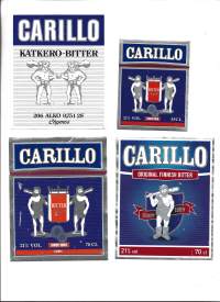 Carillo  Bitter Katkero  - viinaetiketti 4 eril