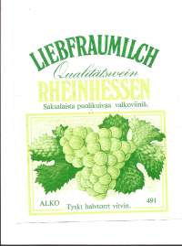 Liebfraumilch Alko nr 491  viinaetiketti viinietiketti
