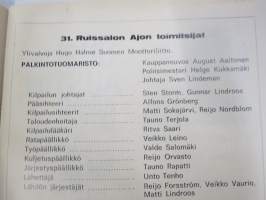 31. Ruissalon ajo 19.5.1968 -käsiohjelma / program, Jarno &amp; Jari Saarinen, Kent andersson, bo Granath, Pentti Korhonen, Roy Bisbey, Matti Salonen, Erkki Kemiläinen