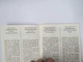Lappeenranta passi - passport - pass - passeport 1973 -matkailumainos / esitettelykirja paikkaunnan ravintoloista kaupoista, liikenteestä yms.
