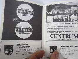 Lappeenranta passi - passport - pass - passeport 1973 -matkailumainos / esitettelykirja paikkaunnan ravintoloista kaupoista, liikenteestä yms.