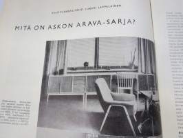 Asko 1956 nr 3, Askolette tuotteet, Siiri Varpenius Heinolan koti uudistus Ilmari Lappalainen, Asko Arava-sarja esittely, Omakotitalo Tapiola sisustusark Erik Johan