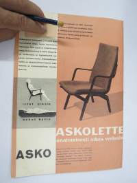 Asko 1956 nr 3, Askolette tuotteet, Siiri Varpenius Heinolan koti uudistus Ilmari Lappalainen, Asko Arava-sarja esittely, Omakotitalo Tapiola sisustusark Erik Johan