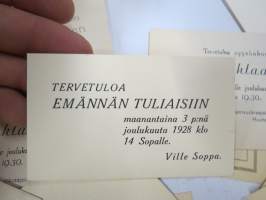 Kurtukkortteja erä; vihkiäisiä ja syntymäpäiviä ym. noin aikaväliltä 1920-luku - 1990-luku, noin 50 kappaletta
