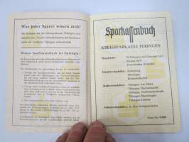 Kreissparkasse Tübingen - Sparkassenbuch Nr. 157093, Fräulein (Studentin) Pirjo Keroniemi