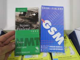 Karttakeskus / Radiolinja GT-kartat / peittoaluekartat GSM 950 verkolle + kartat 1, 3-17 + GSM Autolijan tiekartta + NMT 900 kartta -sarja laatikossa