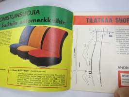 Ahon Turkis, Mieto -postimyyntikuvasto kevät-kesä 1973, takit, lakit, , saappaat, hansikkaat, autovällyt, istuinsuojat, vaatteet, kodin kankaat, ym.