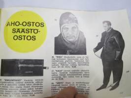 Ahon Turkis, Mieto -postimyyntikuvasto kevät-kesä 1973, takit, lakit, , saappaat, hansikkaat, autovällyt, istuinsuojat, vaatteet, kodin kankaat, ym.