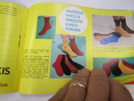 Ahon Turkis, Mieto -postimyyntikuvasto kevät-kesä 1973, takit, lakit, , saappaat, hansikkaat, autovällyt, istuinsuojat, vaatteet, kodin kankaat, ym.