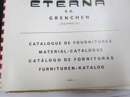 Eterna S.A. Catalogue de Fournitures / Material-Catalogue / Furnituren-Katalog / Catalogo de Fornituras -kellonosaluettelo