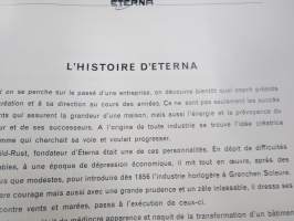 Eterna S.A. Catalogue de Fournitures / Material-Catalogue / Furnituren-Katalog / Catalogo de Fornituras -kellonosaluettelo