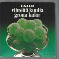Fazer vihreitä kuulia    nr 4209 - tyhjä tuotepakkaus 19x19x3  cm ennen viivakoodia