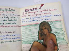 Sotilasmuistoja - Muistiinpanoja varusmiesajalta 1969-70 Hanko - Hml - Niinisalo varusmiesajan laulu- ja muistovihko, piirustuksia, valokuvia ym.