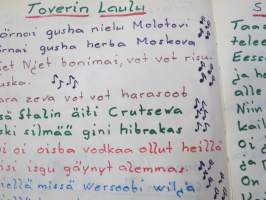 Sotilasmuistoja - Muistiinpanoja varusmiesajalta 1969-70 Hanko - Hml - Niinisalo varusmiesajan laulu- ja muistovihko, piirustuksia, valokuvia ym.