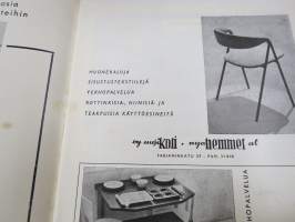 Kaunis Koti 1955 nr 6, Lasi ja pellava, Artek-olohuone, Helsingin viim. empiretalo, Ellis Kauppi - Kupittaan Kulta Oy, Nuorikko messuilla, ym.