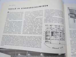 Kaunis Koti 1955 nr 6, Lasi ja pellava, Artek-olohuone, Helsingin viim. empiretalo, Ellis Kauppi - Kupittaan Kulta Oy, Nuorikko messuilla, ym.