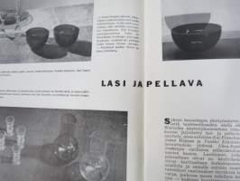 Kaunis Koti 1955 nr 6, Lasi ja pellava, Artek-olohuone, Helsingin viim. empiretalo, Ellis Kauppi - Kupittaan Kulta Oy, Nuorikko messuilla, ym.