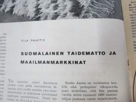 Kaunis Koti 1955 nr 6, Lasi ja pellava, Artek-olohuone, Helsingin viim. empiretalo, Ellis Kauppi - Kupittaan Kulta Oy, Nuorikko messuilla, ym.