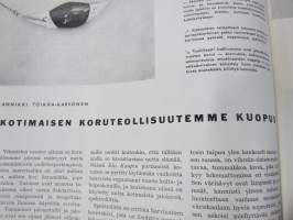 Kaunis Koti 1955 nr 6, Lasi ja pellava, Artek-olohuone, Helsingin viim. empiretalo, Ellis Kauppi - Kupittaan Kulta Oy, Nuorikko messuilla, ym.