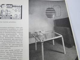 Kaunis Koti 1955 nr 6, Lasi ja pellava, Artek-olohuone, Helsingin viim. empiretalo, Ellis Kauppi - Kupittaan Kulta Oy, Nuorikko messuilla, ym.
