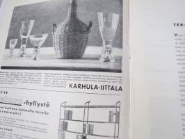 Kaunis Koti 1955 nr 1, Eero Paatela silinteriopaali -valasin, Rautatalo (Aalto) - uusinta Helsinkiä, Toini Muona -artikkeli, Rivitalot, ym.
