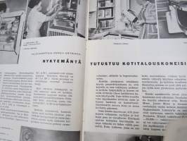 Kaunis Koti 1955 nr 1, Eero Paatela silinteriopaali -valasin, Rautatalo (Aalto) - uusinta Helsinkiä, Toini Muona -artikkeli, Rivitalot, ym.