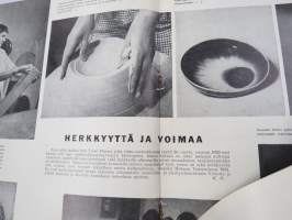 Kaunis Koti 1955 nr 1, Eero Paatela silinteriopaali -valasin, Rautatalo (Aalto) - uusinta Helsinkiä, Toini Muona -artikkeli, Rivitalot, ym.