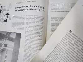 Kaunis Koti 1955 nr 1, Eero Paatela silinteriopaali -valasin, Rautatalo (Aalto) - uusinta Helsinkiä, Toini Muona -artikkeli, Rivitalot, ym.