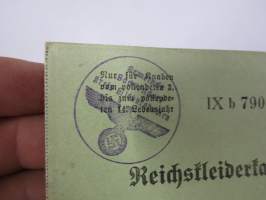 Reichskleiderkarte IX b 79006 für den Knaben... 6.9.1940 -saksalainen II MS aikainen vaatetuskortti