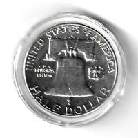USA  Half Dollar1963 - kolikko  hopeaa 12,5 g 0,900 pillerissä