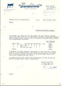 Finnlines Oy Helsinki 1955 -  firmalomake