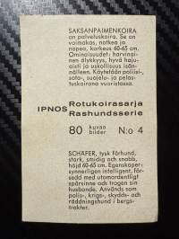 Ipnos rotukoirasarja -keräilykuva nro 4, Saksanpaimenkoira