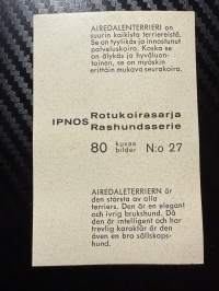 Ipnos rotukoirasarja -keräilykuva nro 27, Airedalenterrieri