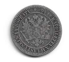1 markka  1865  hopeaa