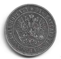 1 markka  1874  hopeaa