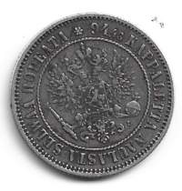 1 markka  1890  hopeaa