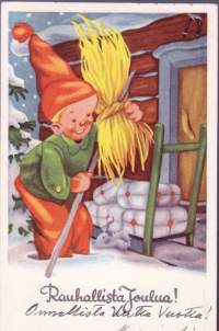 Postikortti - Rauhallista joulua (1948. Postimerkki leimattu Lahti 18.XII48. Kuvataide 289/10