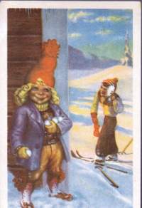 Postikortti - Hyvää joulua (1948. Postimerkki leimattu Myrskylä 21.XII48. (138/10)