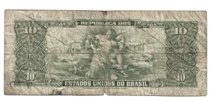 Brasilia 10 Cruzeiros 1949 seteli