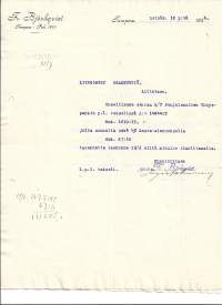 Fr Björkqvist Tampere 1924 -  firmalomake