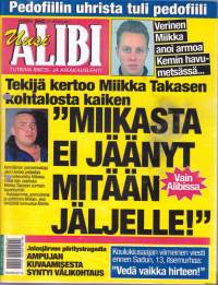 (Uusi) Alibi 2000 N:o 10.  Miikasta ei jäänyt mitään jäljelle. Sadun (13-v) itsemurha. Vihattu pedofiili Jari Väyrynen. Huumemies tappolistalla.