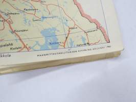 Shell maantiekartta Suomi - Finland - Vägkarta över Finland - Road Map 1960 Pohjoinen lehti