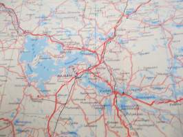 Shell maantiekartta Suomi - Finland - Vägkarta över Finland - Road Map 1960 Pohjoinen lehti