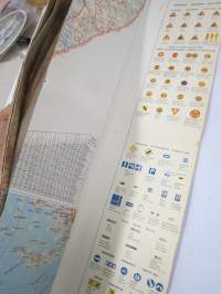 Shell maantiekartta Suomi - Finland - Vägkarta över Finland - Road Map 1960 Pohjoinen lehti