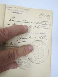 Suomi - Finland Lars Waldemar Lindman, matkapassi / passi nr 3034, 23.8.1920, ulkomaille, erittäin runsaasti leimoja &amp; leimamerkkejjä, lisälehti Saksaan yms.