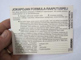 Jokapojan Formula-Raaputuspeli - Memorex Audio-Video / R-Kioski 1986
