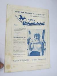 Urheilukuvasto 1952 nr 1 - Urheilijan Talvi, kansikuva Veikko Hakulinen